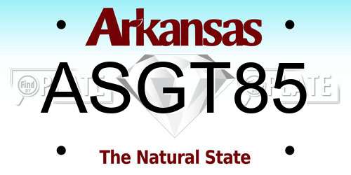 ASGT85 Arkansas License Plate