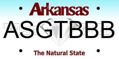 ASGTBBB Arkansas License Plate