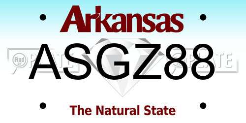 ASGZ88 Arkansas License Plate