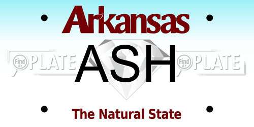 ASH Arkansas License Plate