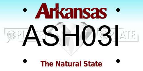 ASH03I Arkansas License Plate