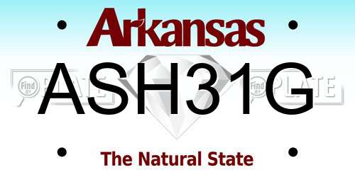 ASH31G Arkansas License Plate
