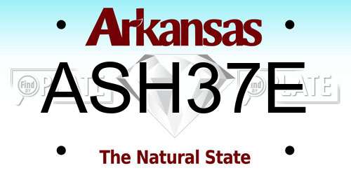 ASH37E Arkansas License Plate