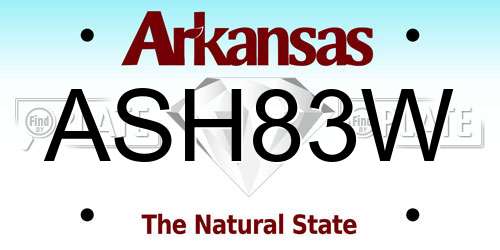 ASH83W Arkansas License Plate