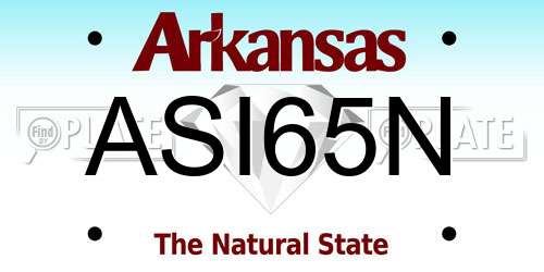 ASI65N Arkansas License Plate
