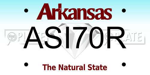 ASI70R Arkansas License Plate