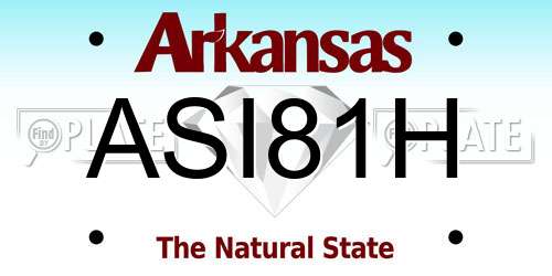 ASI81H Arkansas License Plate