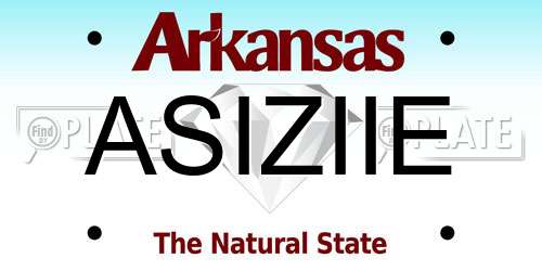 ASIZIIE Arkansas License Plate