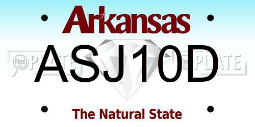 ASJ10D Arkansas License Plate