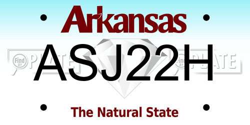 ASJ22H Arkansas License Plate