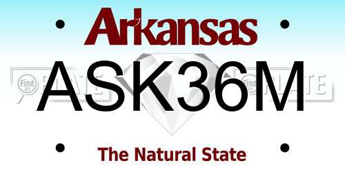 ASK36M Arkansas License Plate