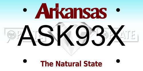 ASK93X Arkansas License Plate