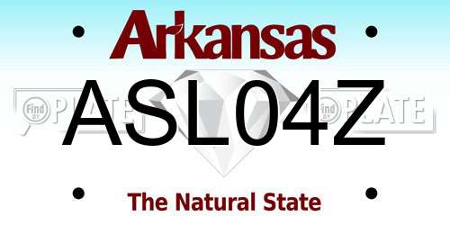 ASL04Z Arkansas License Plate