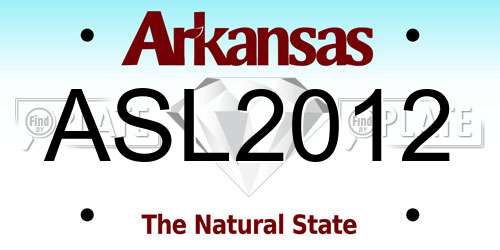ASL2012 Arkansas License Plate