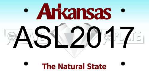 ASL2017 Arkansas License Plate