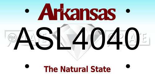 ASL4040 Arkansas License Plate
