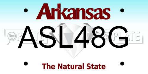 ASL48G Arkansas License Plate