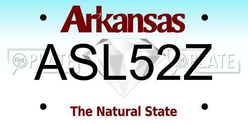 ASL52Z Arkansas License Plate