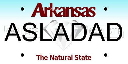 ASLADAD Arkansas License Plate
