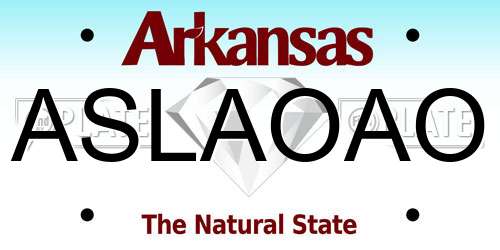 ASLAOAO Arkansas License Plate
