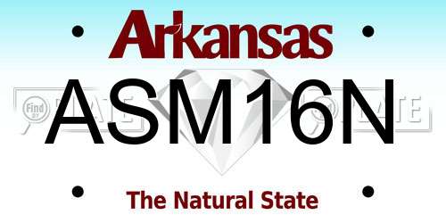 ASM16N Arkansas License Plate