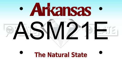 ASM21E Arkansas License Plate
