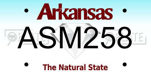 ASM258 Arkansas License Plate