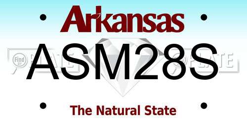 ASM28S Arkansas License Plate