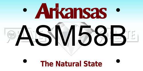 ASM58B Arkansas License Plate