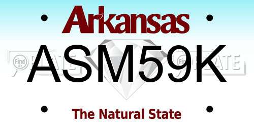 ASM59K Arkansas License Plate