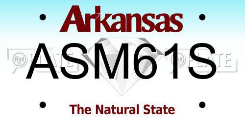 ASM61S Arkansas License Plate