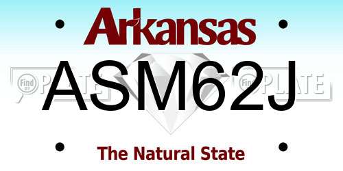 ASM62J Arkansas License Plate