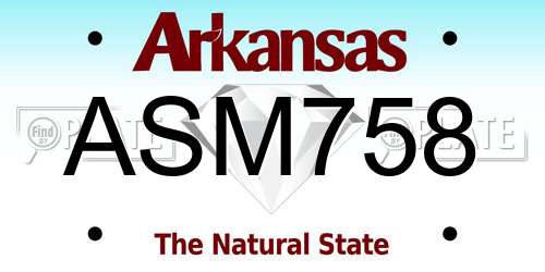 ASM758 Arkansas License Plate