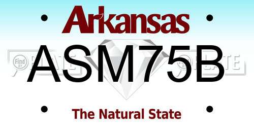 ASM75B Arkansas License Plate