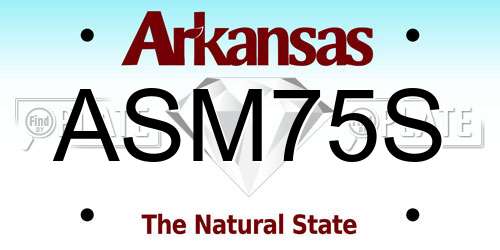 ASM75S Arkansas License Plate