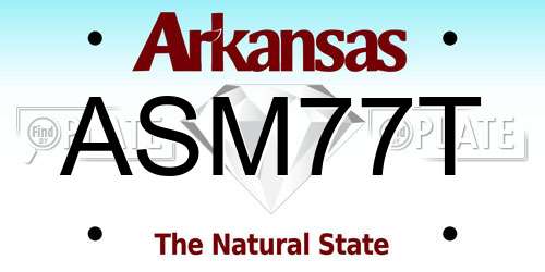ASM77T Arkansas License Plate