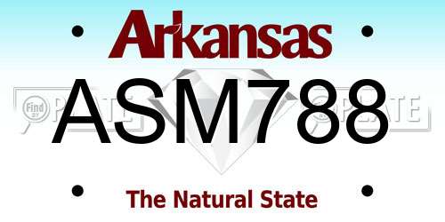 ASM788 Arkansas License Plate