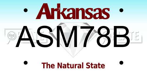 ASM78B Arkansas License Plate