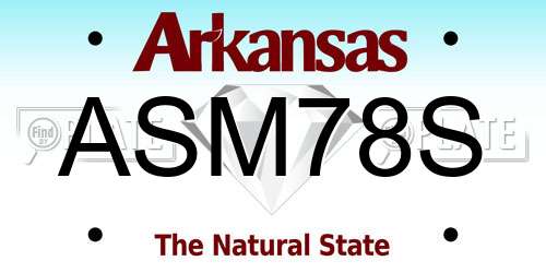 ASM78S Arkansas License Plate