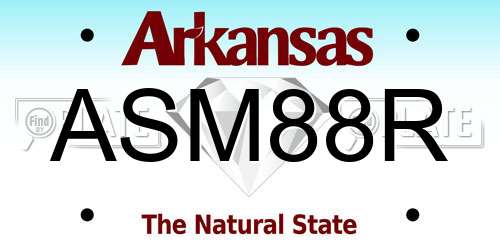 ASM88R Arkansas License Plate