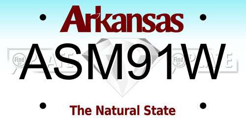 ASM91W Arkansas License Plate