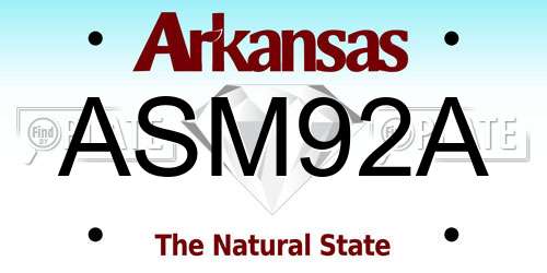 ASM92A Arkansas License Plate