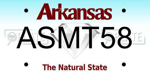 ASMT58 Arkansas License Plate