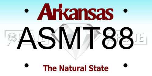 ASMT88 Arkansas License Plate