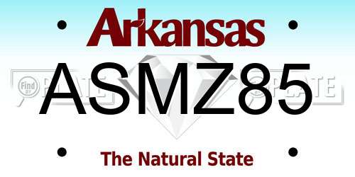 ASMZ85 Arkansas License Plate