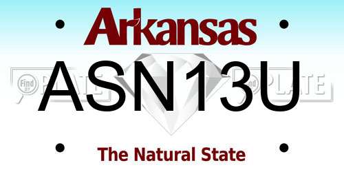 ASN13U Arkansas License Plate
