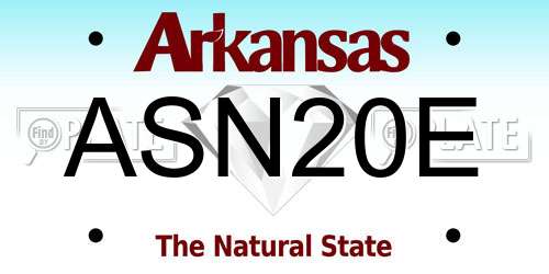 ASN20E Arkansas License Plate