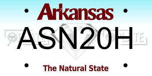ASN20H Arkansas License Plate