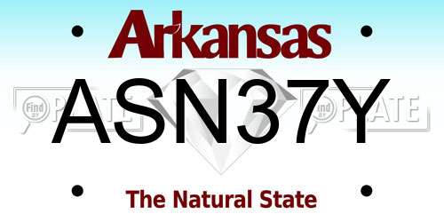 ASN37Y Arkansas License Plate