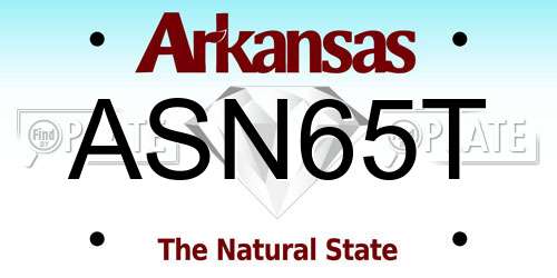 ASN65T Arkansas License Plate